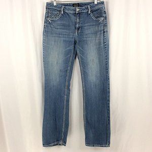 Petrol Jeans Mid Rise Boot Cut Womens Size 32 Thick Stitch Studded